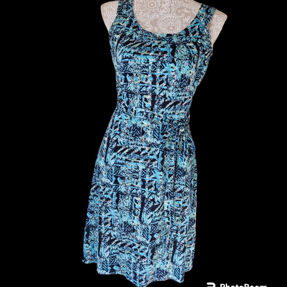 Liz Claiborne -Sleeveless Belted Sundress Multi color size S